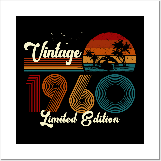 Vintage 1960 Shirt Limited Edition 60th Birthday Gift Wall Art by Damsin